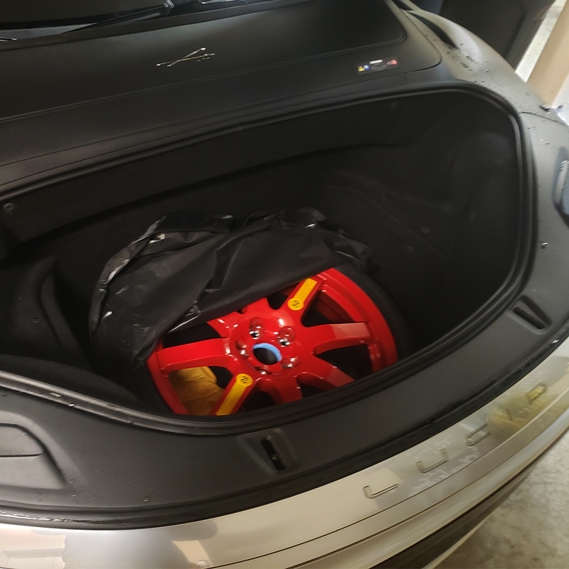 Spare Wheel inside the Lucid front trunk
