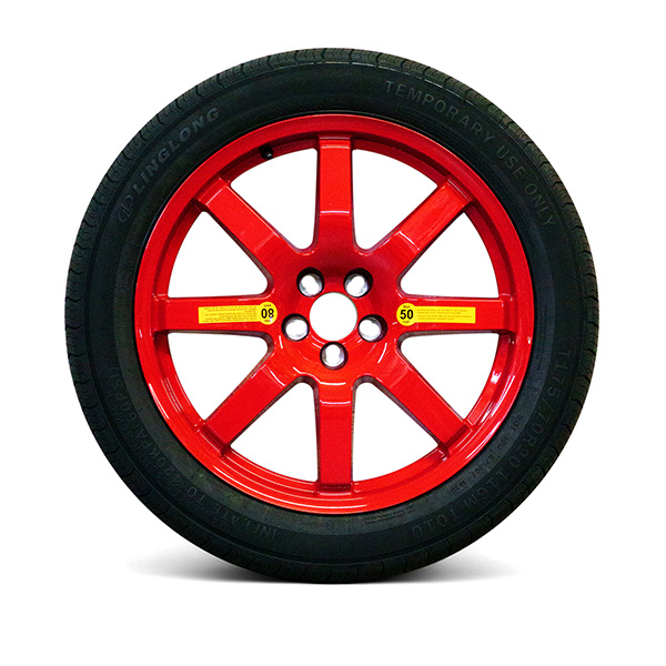 2018-2024 Jeep Cherokee Spare Tire The 18" EZ Spare Alloy Wheel is specifically designed for the 2018-2024 Jeep Cherokee and comes with a 145/45R18 compact spare tire for temporary use. This package includes the necessary lug bolts and a Torx key, ensuring you're always prepared on the road.
