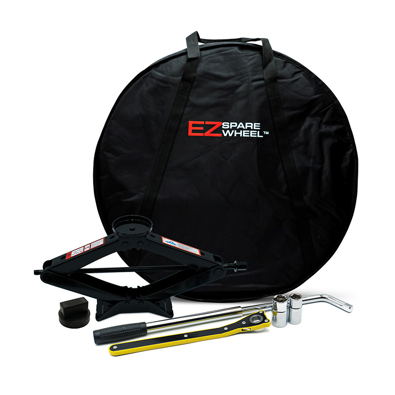 Includes scissor jack, lug wrench, Mercedes-Benz jack pad, and carrying bag.